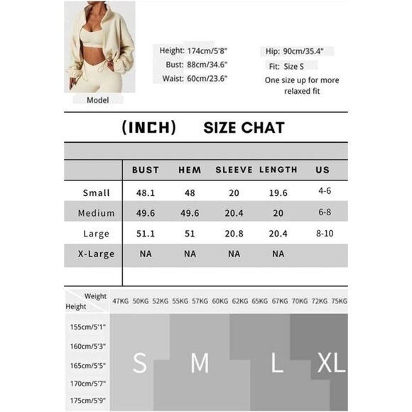 Women's Full Zip Fleece Short Jacket Warm Winter Long Sleeve Stand Collar - Picture 3 of 3